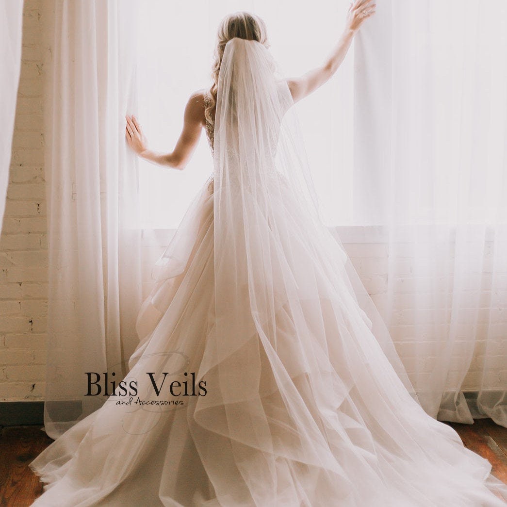 One Tier Pencil Edge Wedding Veil