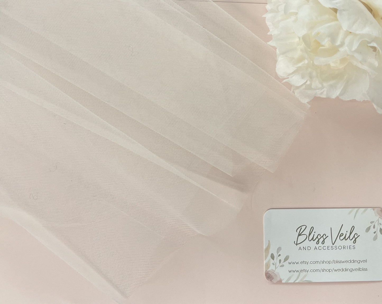 Short One Tier Wedding Veil with Cut Edge