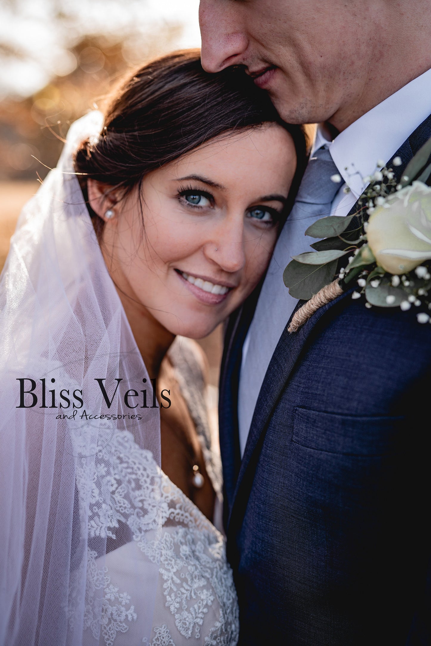 Short One Tier Wedding Veil with Cut Edge