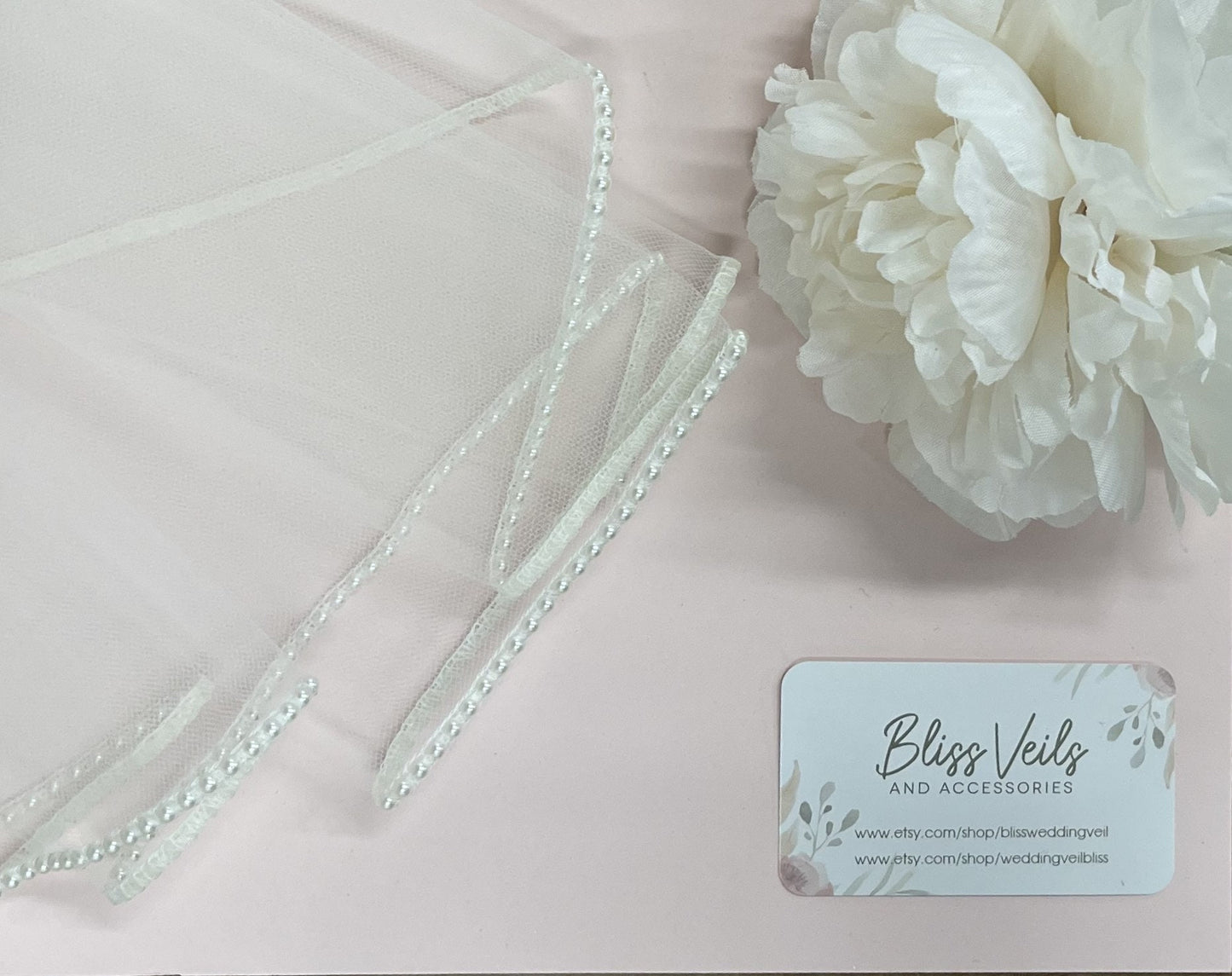 First Communion Veil with Pearl Trim