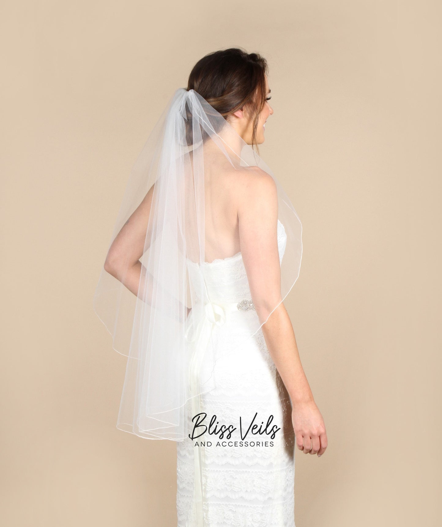 Angel Cut Pencil Edge Wedding Veil