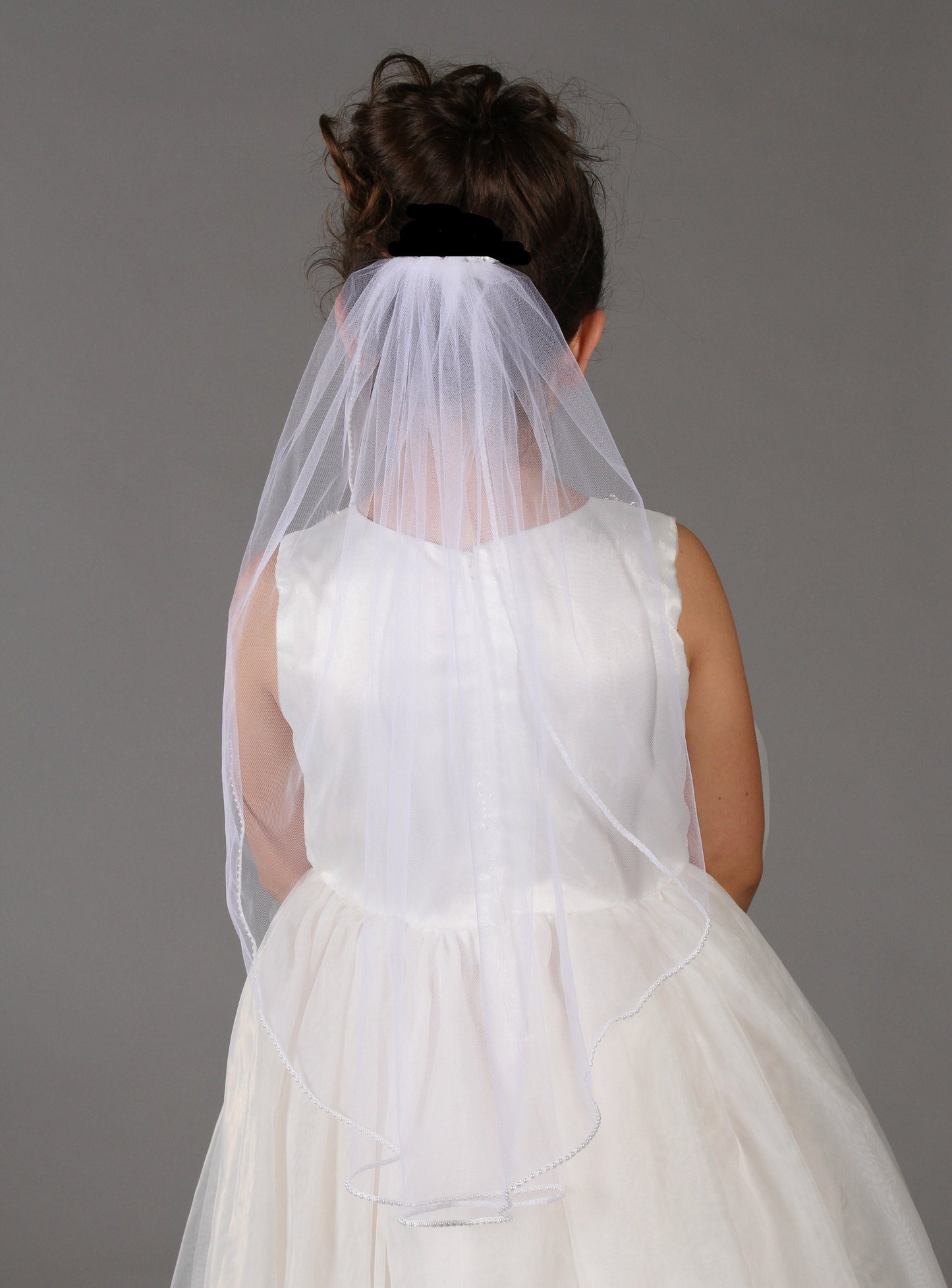 First Communion Veil with Pearl Trim