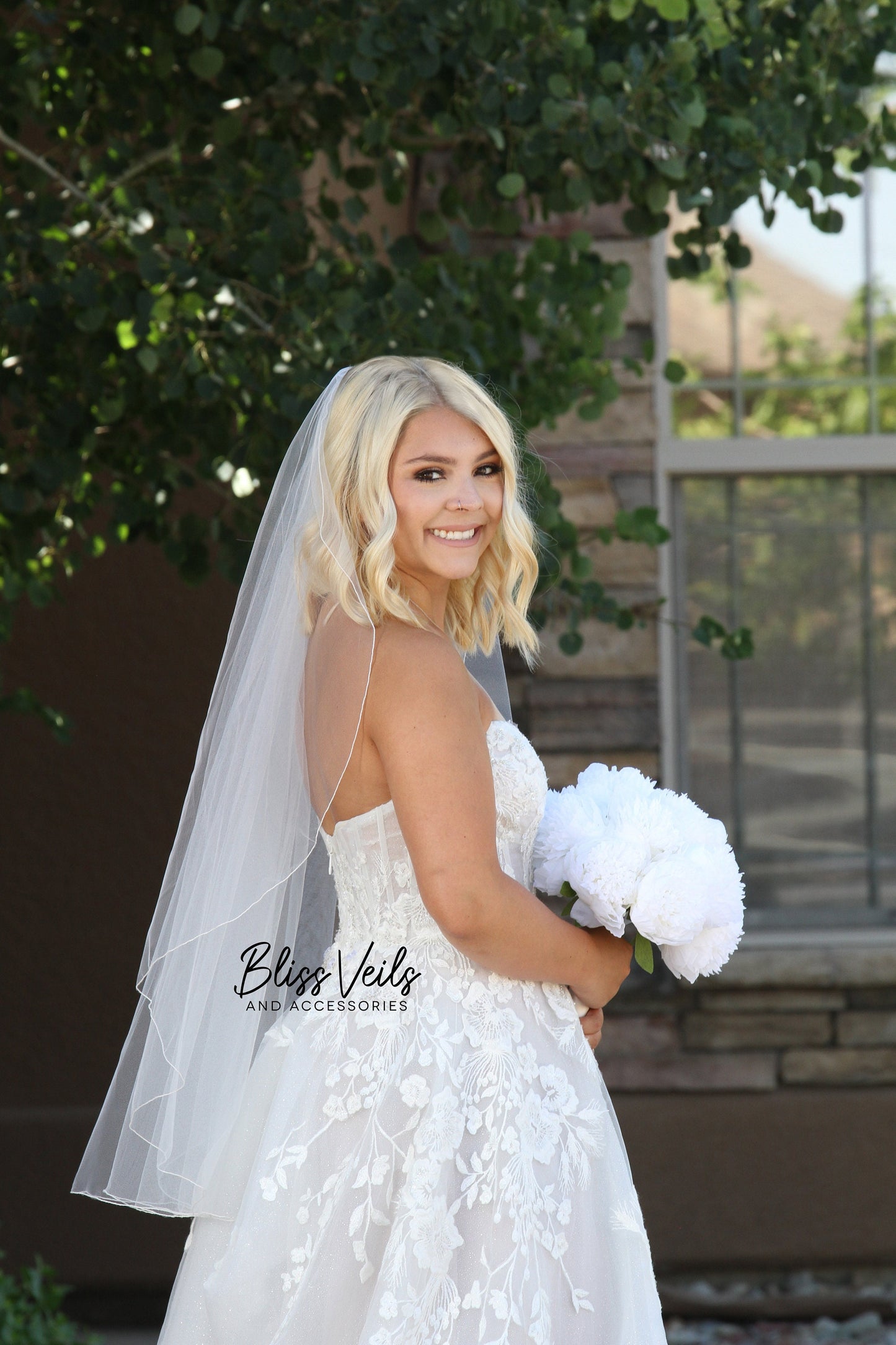 Angel Cut Pencil Edge Wedding Veil