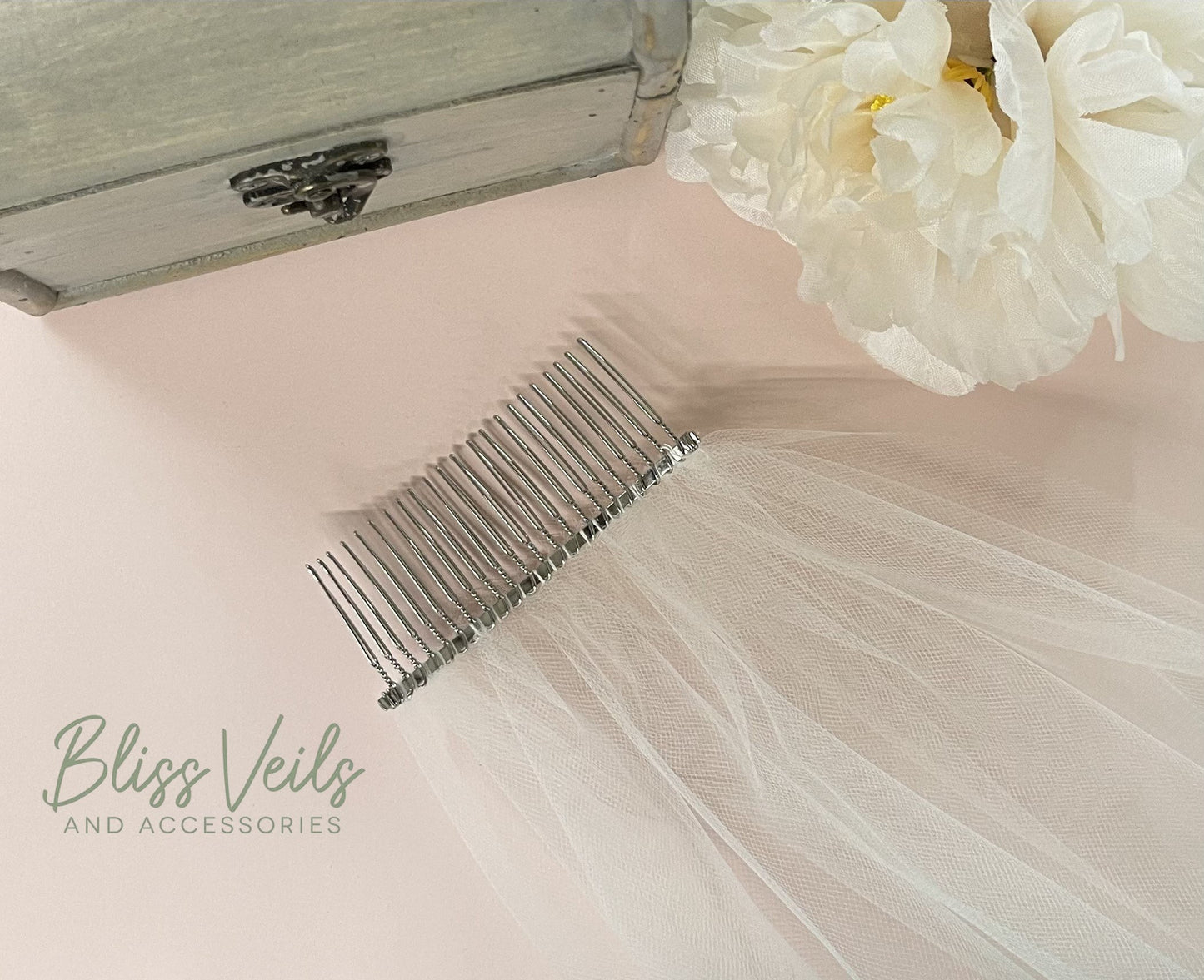 Lightweight One Tier Wedding Veil with Cut Edge
