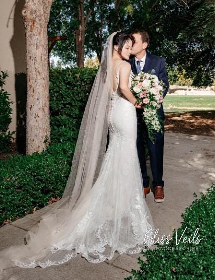 Sheer Cut Edge One Tier Wedding Veil