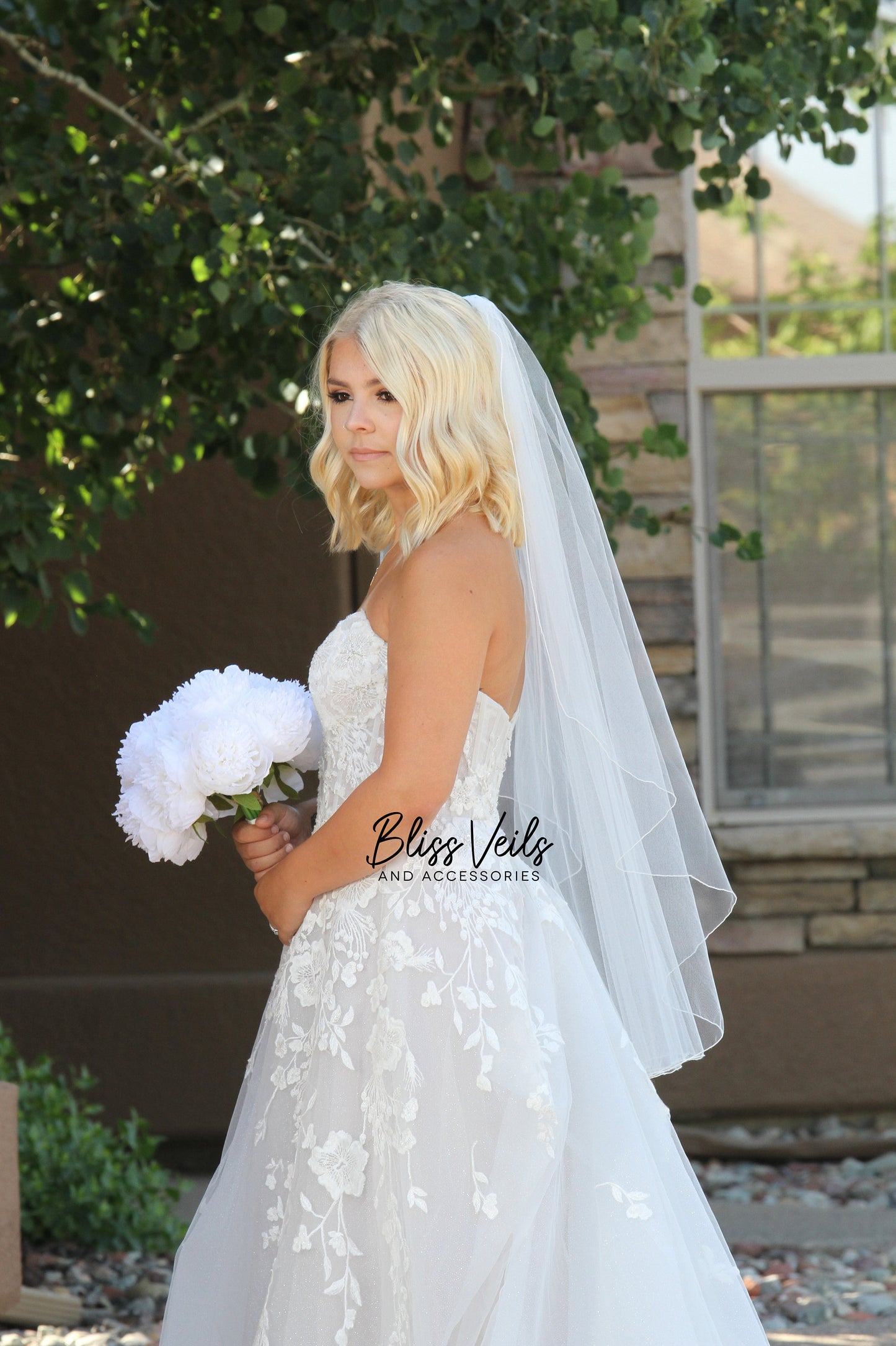Angel Cut Pencil Edge Wedding Veil