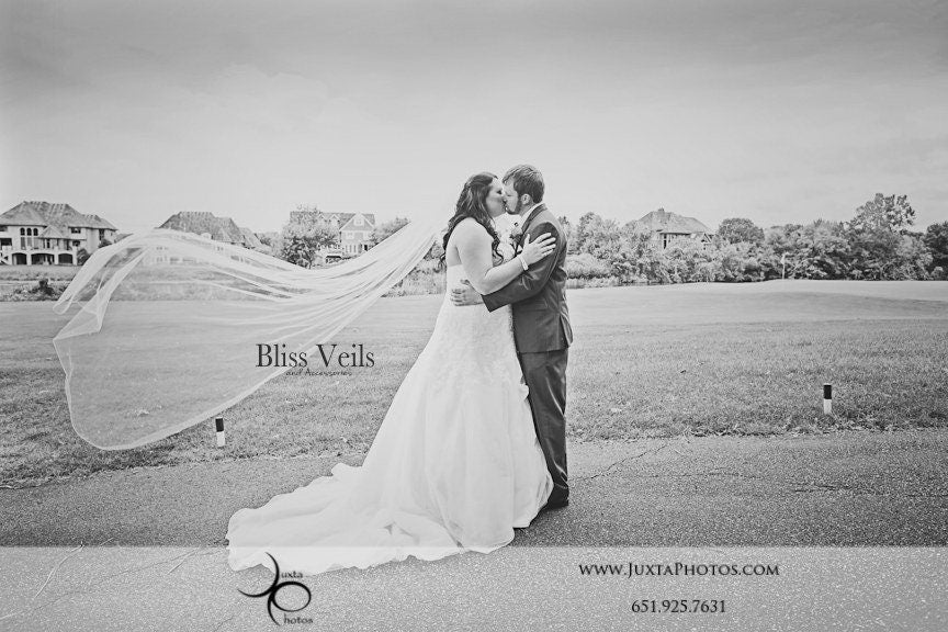One Tier Pencil Edge Wedding Veil
