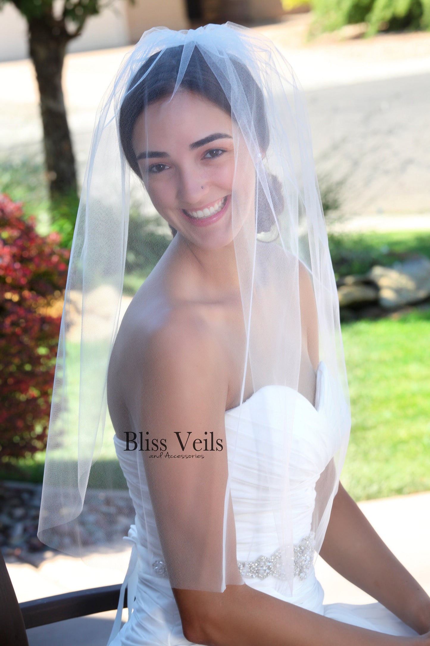 Blusher Veil, Sheer Tulle, Bridal Add-On, Soft Raw Edge Veil, One Layer Veil