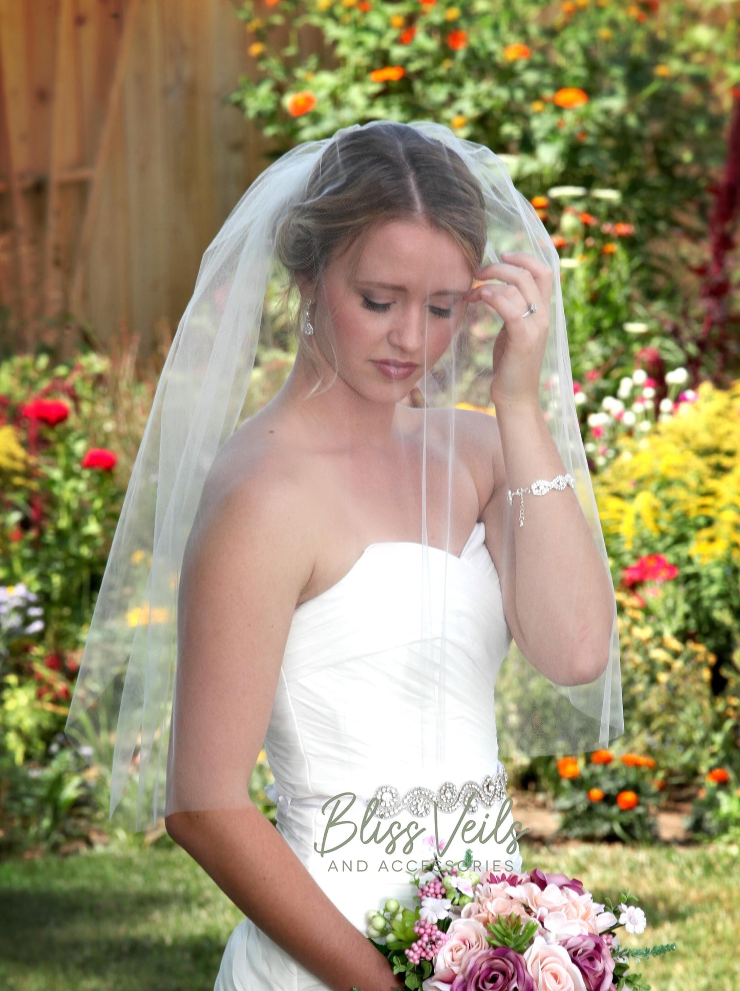 Blusher Veil, Sheer Tulle, Bridal Add-On, Soft Raw Edge Veil, One Layer Veil