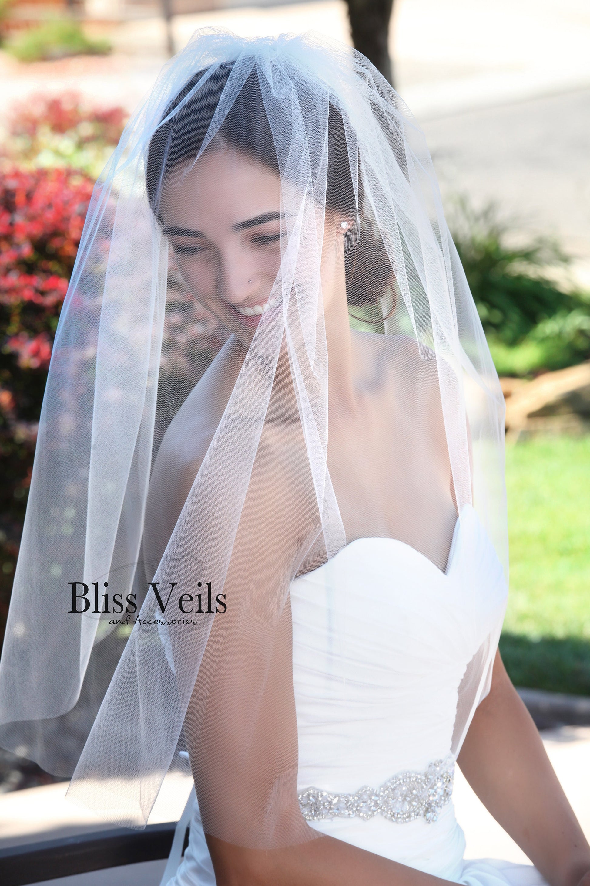 Blusher Veil, Sheer Tulle, Bridal Add-On, Soft Raw Edge Veil, One Layer Veil