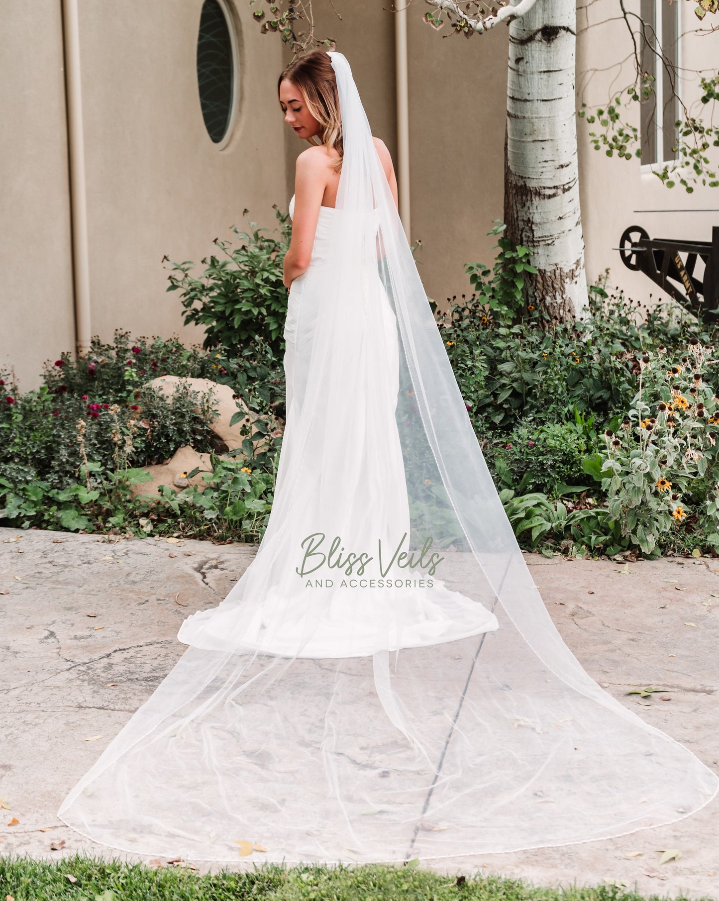 Cathedral Wedding Veil: Beaded Pearls & Crystals, Soft Tulle