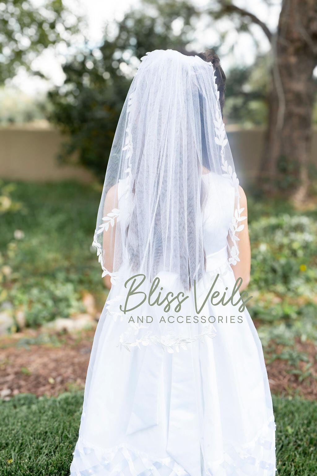 Delicate Lace First Communion Veil: Soft Tulle, One Tier