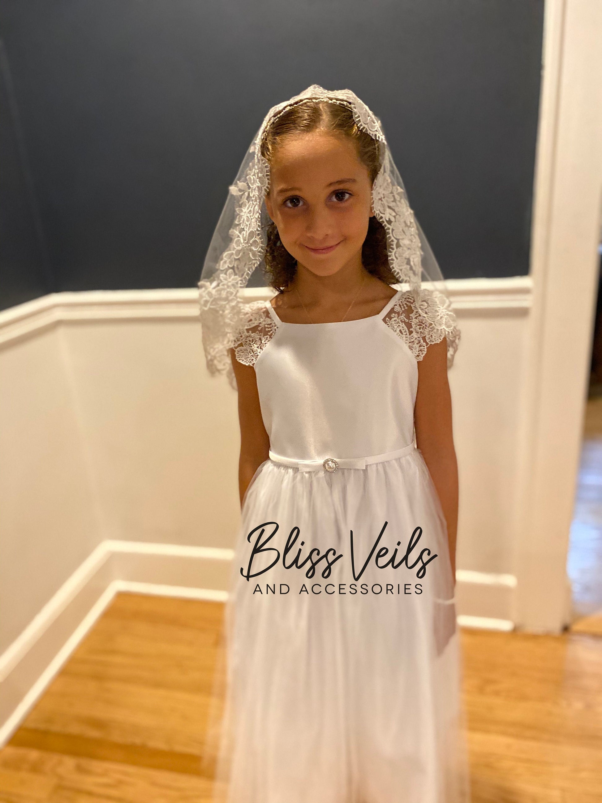 First Communion Mantilla - Several Lengths & Colors!  Fast Shipping!