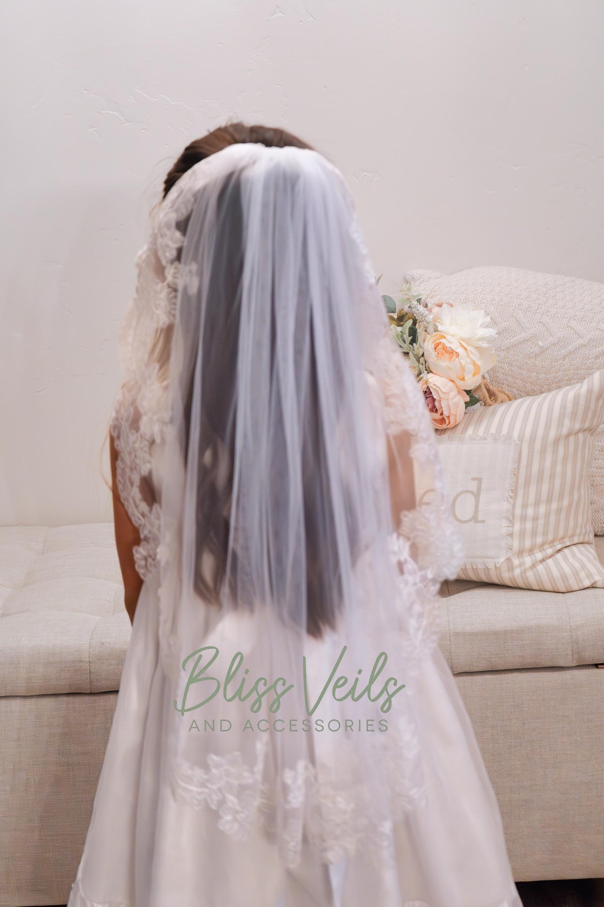 Lace Edge First Communion Veil: Soft Tulle, One Tier