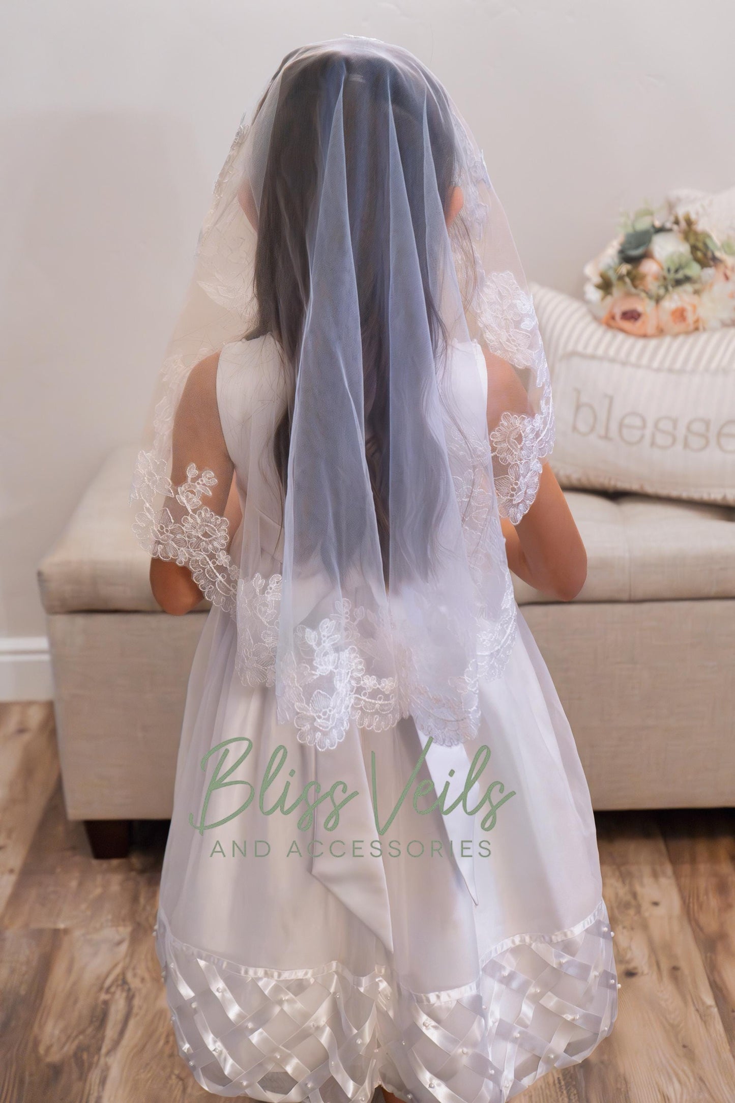 Lace First Communion Soft Mantilla Veil