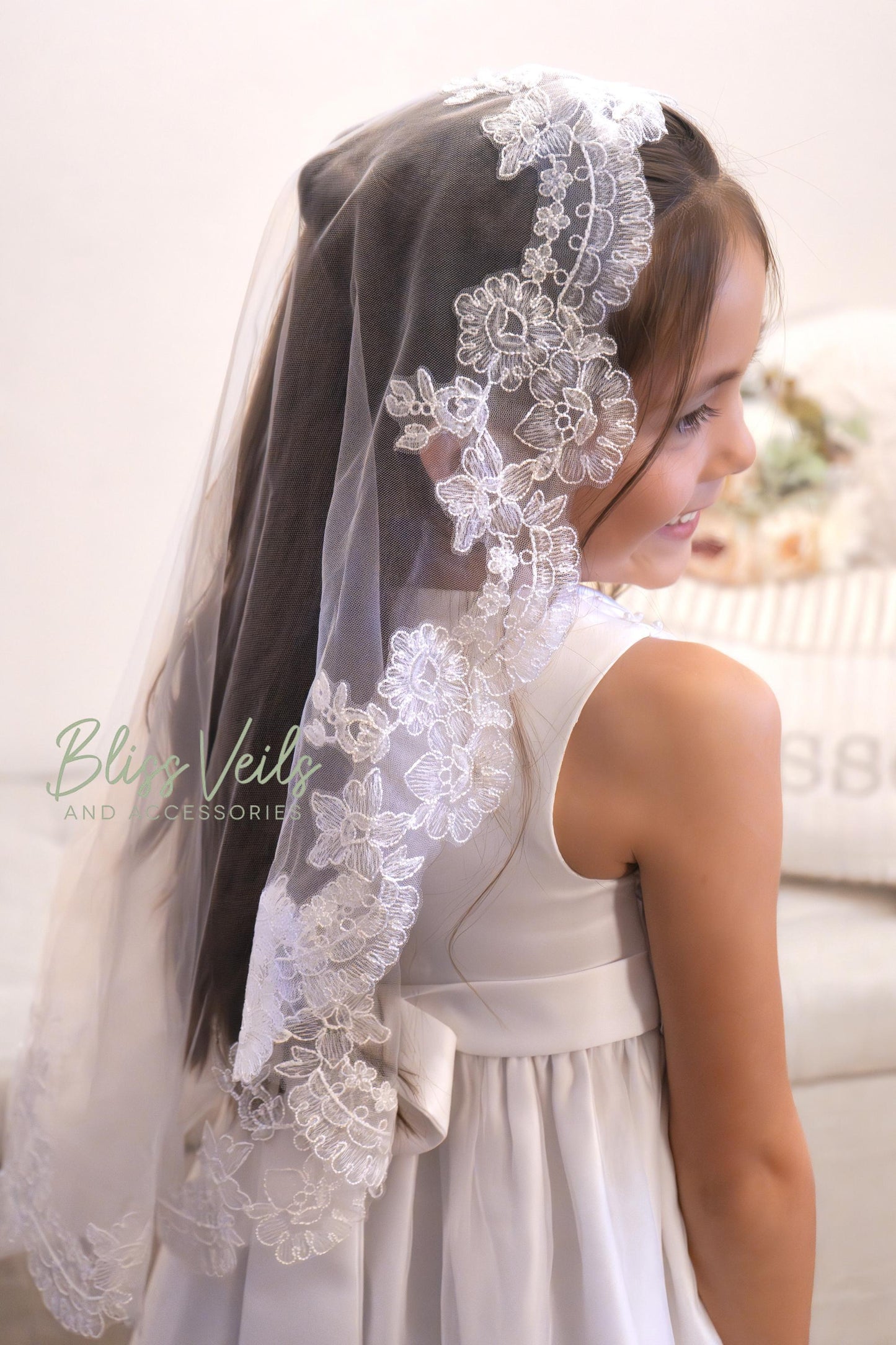 Lace First Communion Soft Mantilla Veil