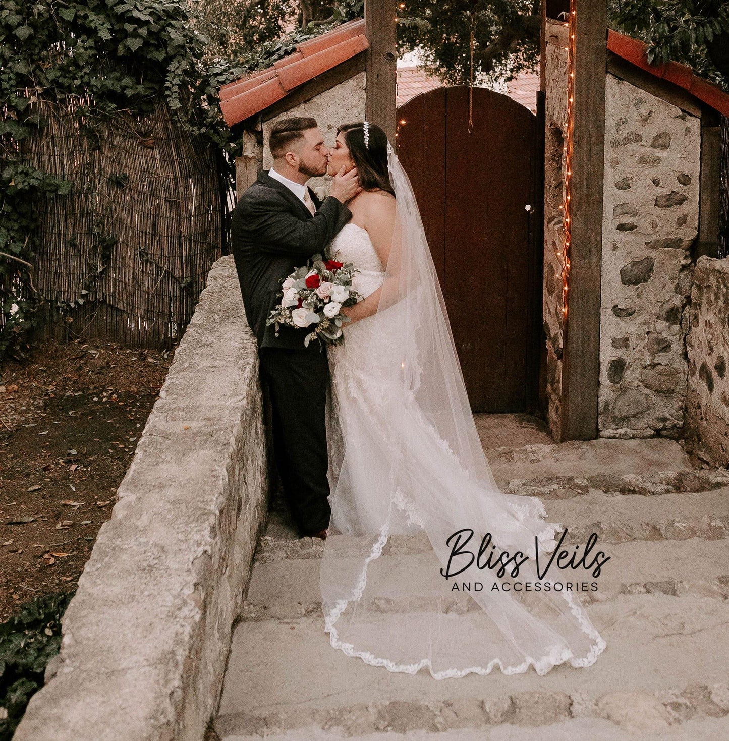 Lace Mantilla Wedding Veil: Soft White or Ivory, Fingertip to Cathedral Length