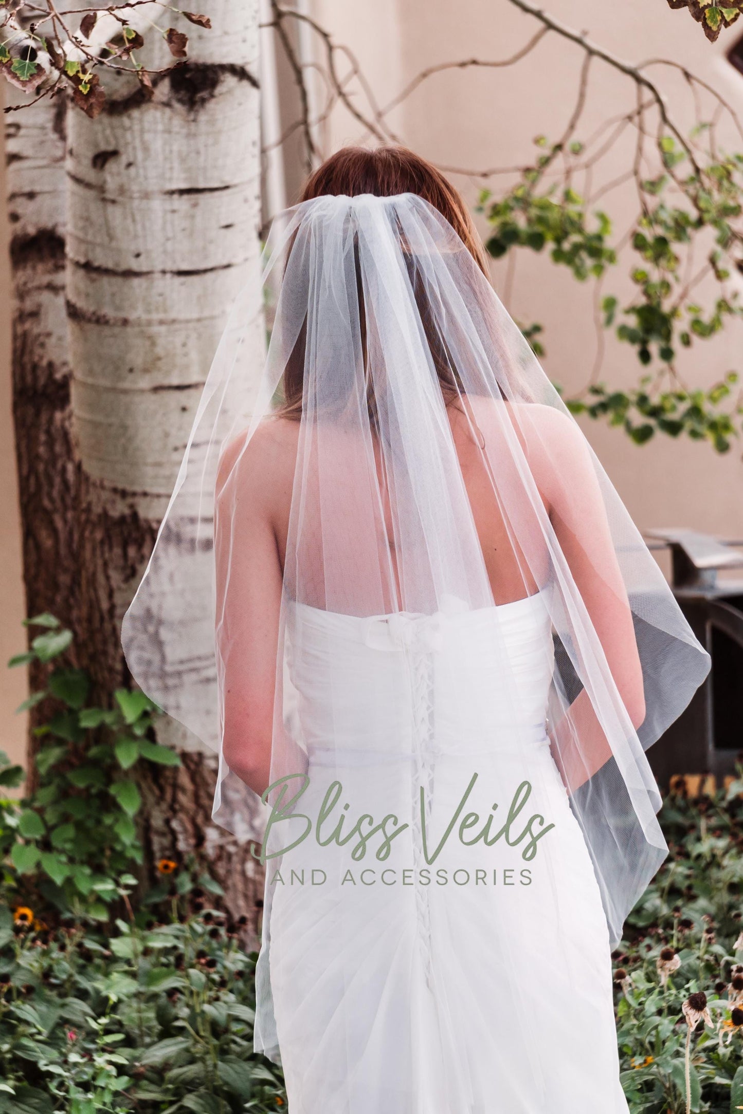 Minimalist Wedding Veil, Cascade Bridal Veil, Sheer Soft Tulle Raw Edge Angel Cut Veil, Fingertip Length, Lightweight Veil