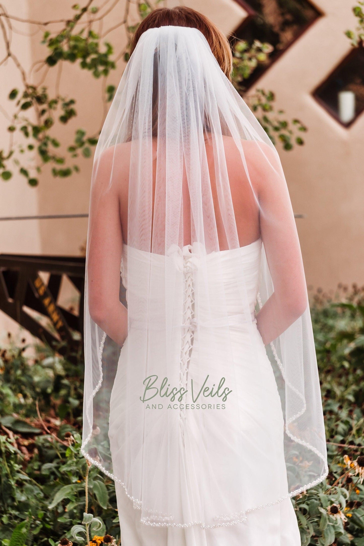 Pearl Beaded Wedding Veil: Soft Tulle, Fingertip or Cathedral Length