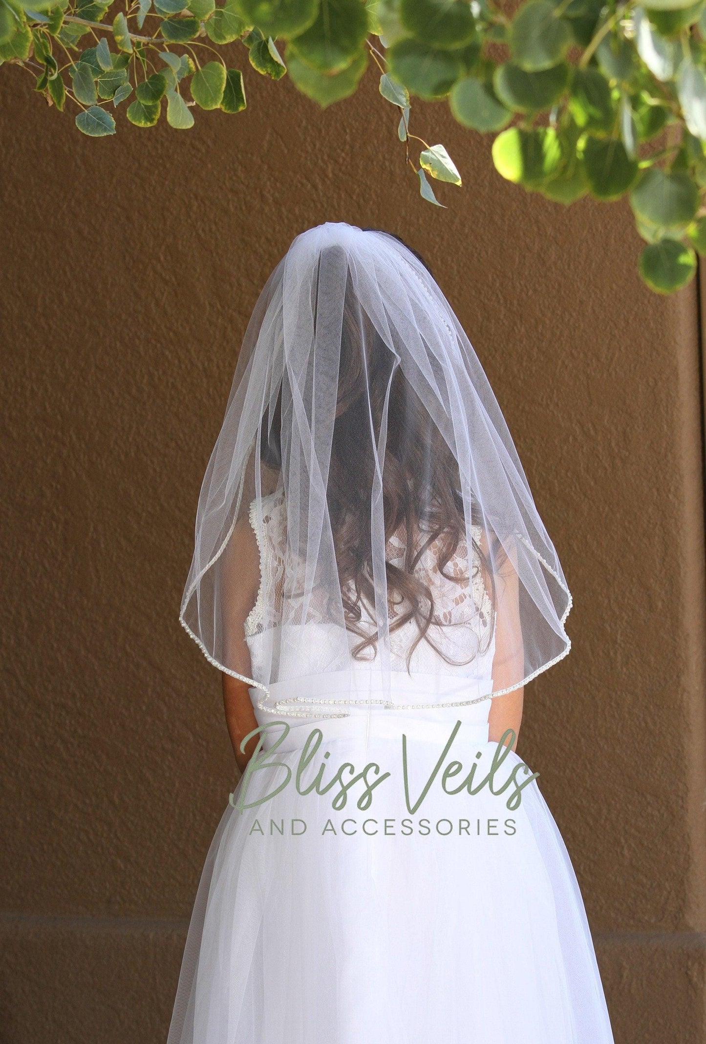 Pearl Rhinestone First Communion Veil: One-Layer Soft Tulle