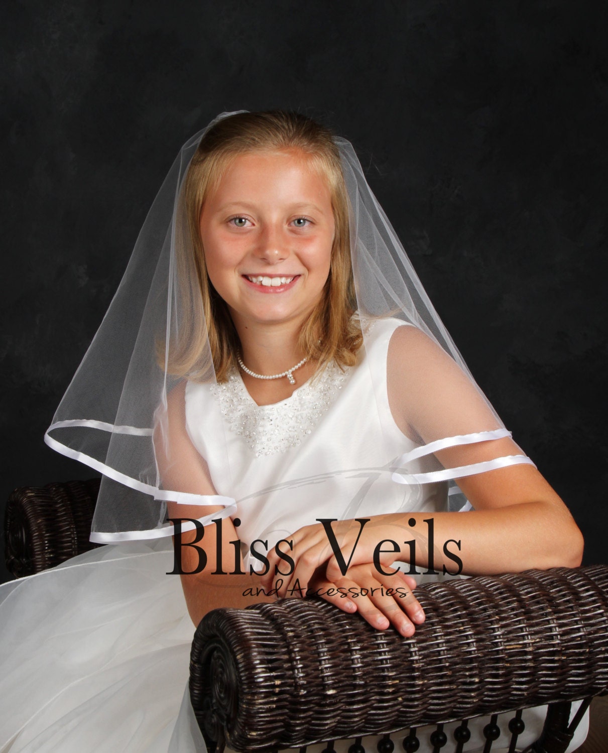 Ribbon Edge Holy Communion Veil - Fast Shipping!