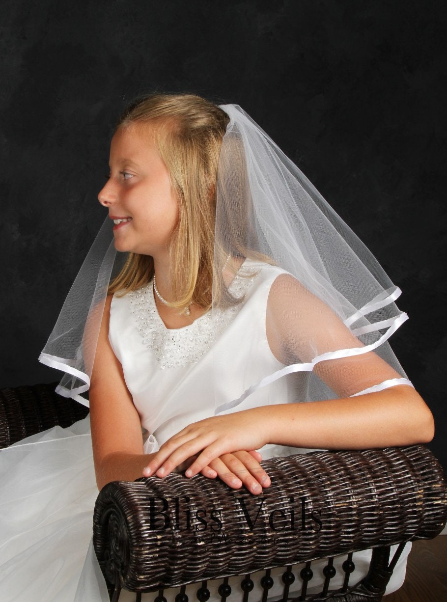 Ribbon Edge Holy Communion Veil - Fast Shipping!
