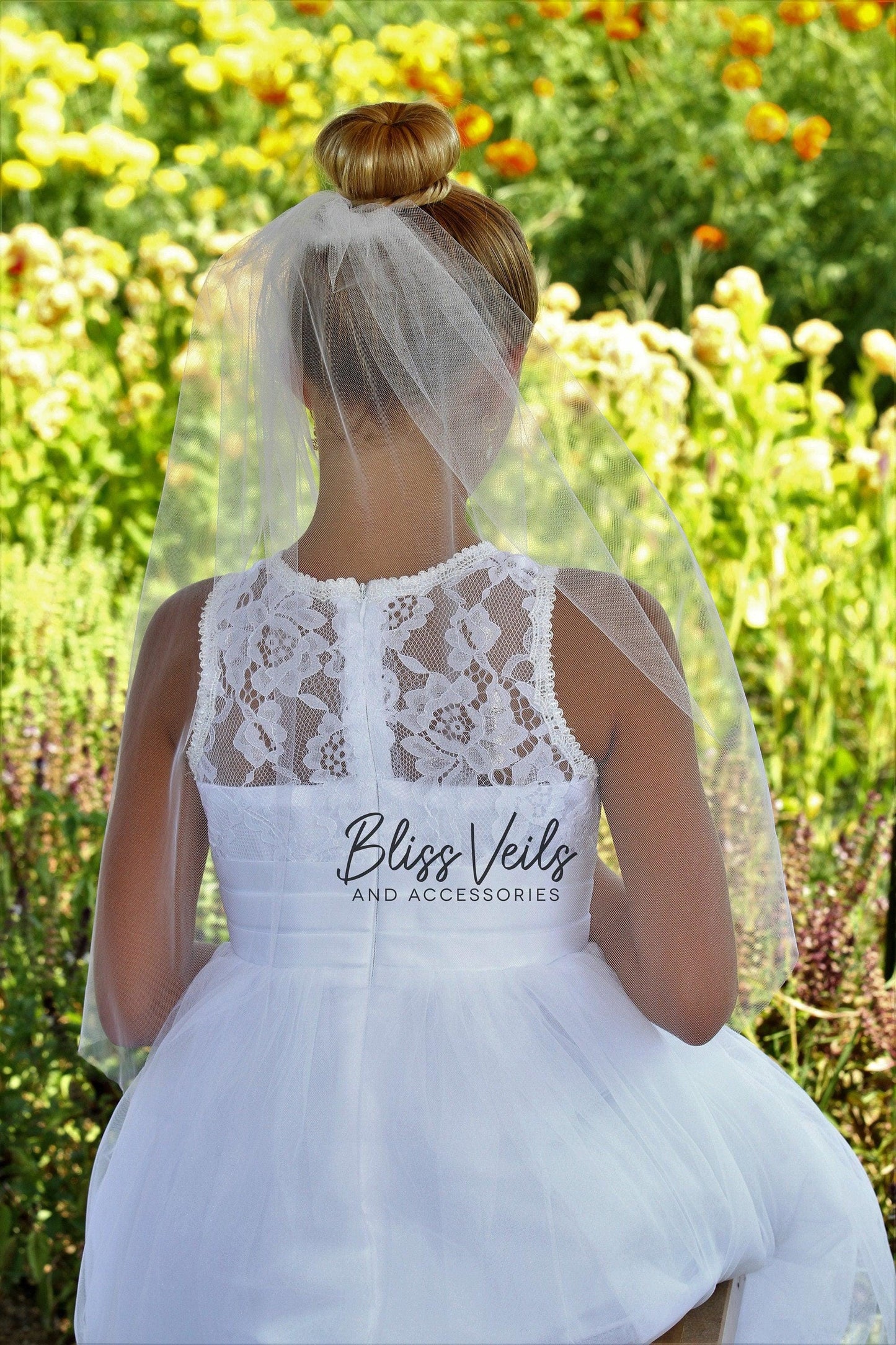 Simple First Communion Veil: Raw Edge, Soft Tulle