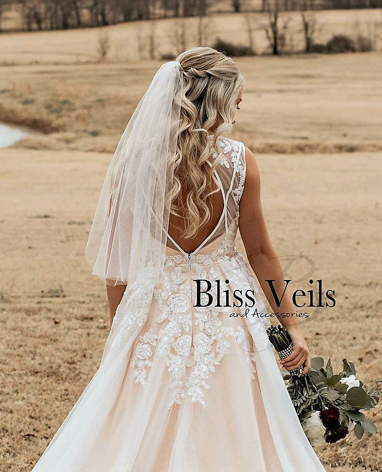 Sheer Simple One Tier Wedding Veil