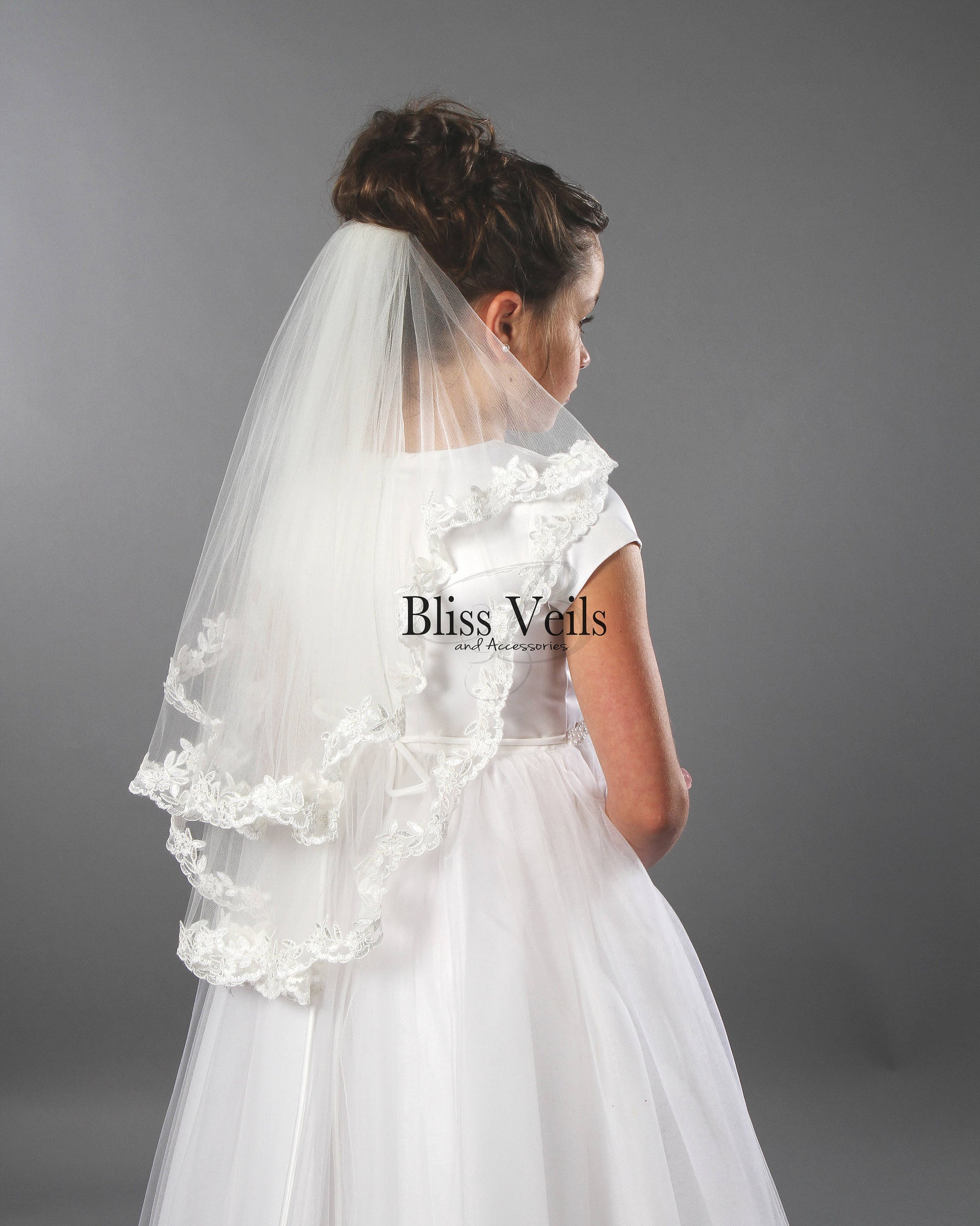 2 Tier Lace First Communion Veil