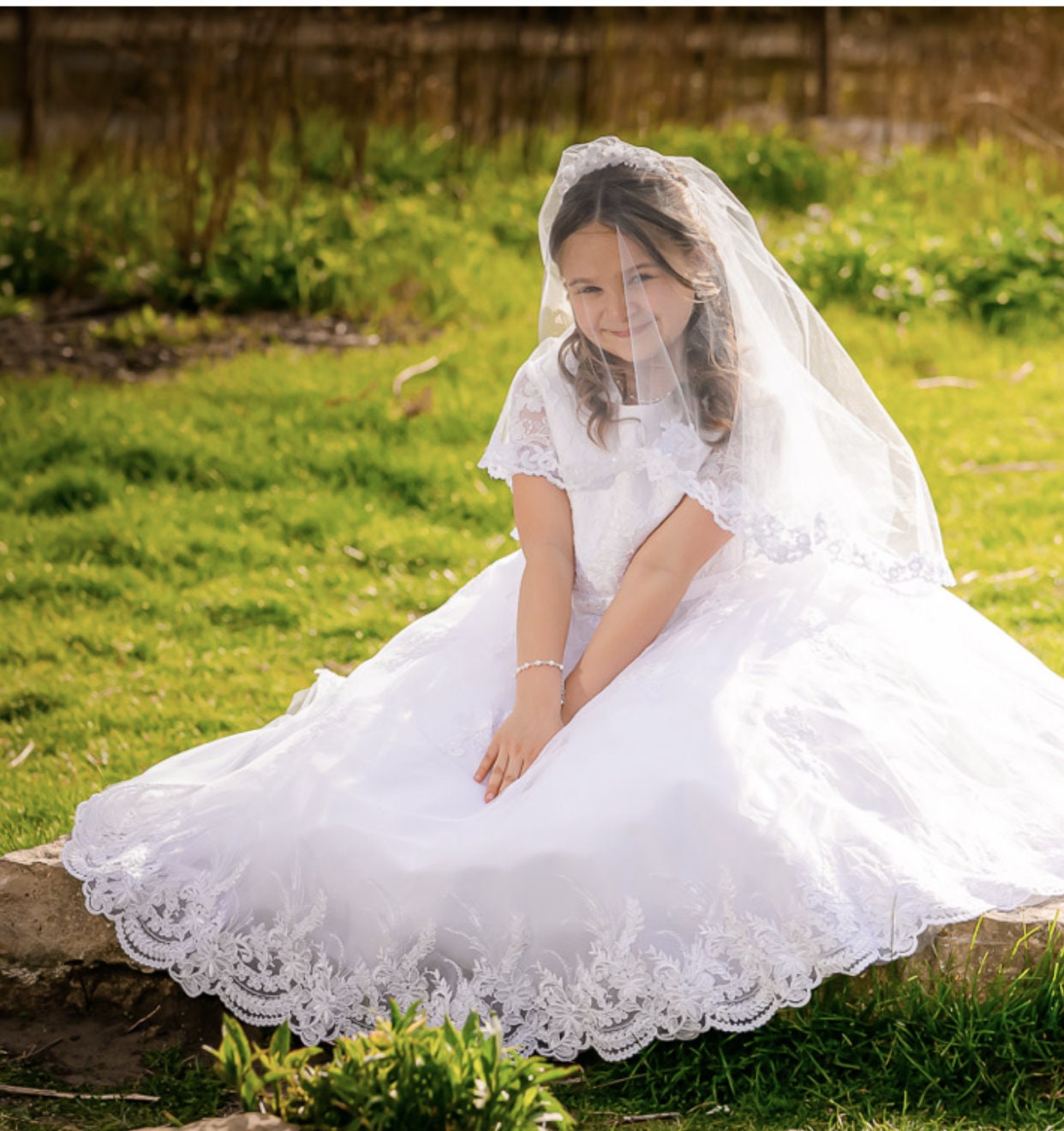 2 Tier Lace First Communion Veil