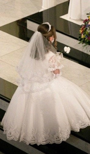 2 Tier Lace First Communion Veil