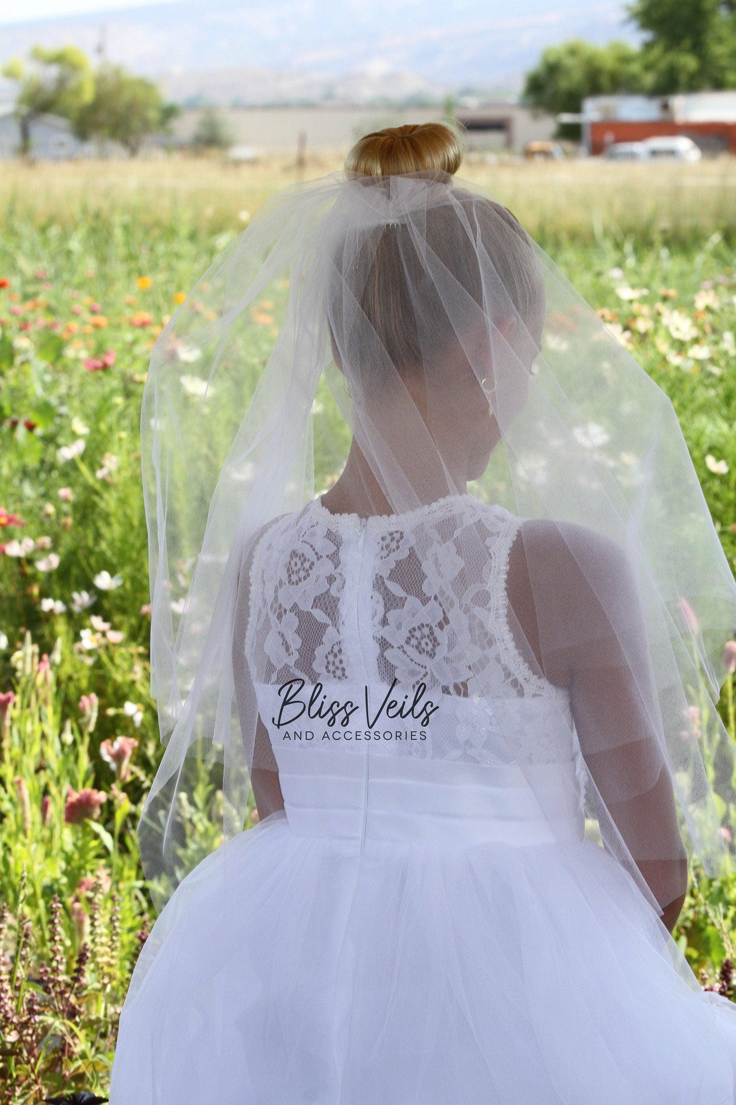 Two-Layer Soft Tulle First Communion Veil: Raw Edge