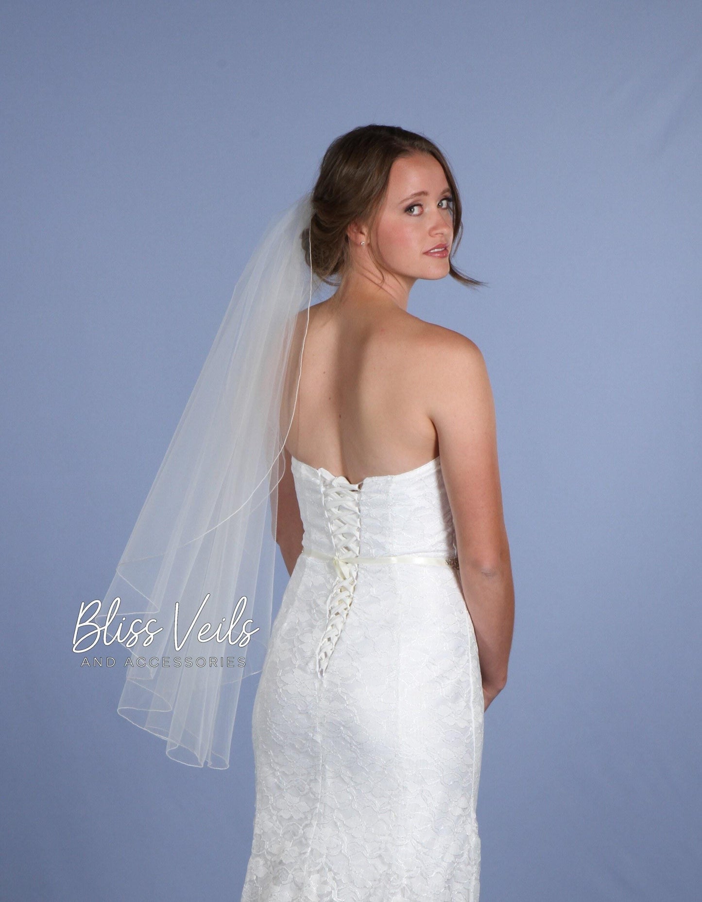 Angel Cut Pencil Edge Wedding Veil